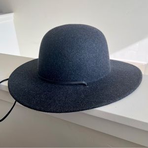 BRIXTON Black Tiller Iii Wide Brim Felt Panama Fedora Hat
